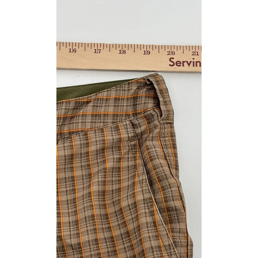 The North Face Mens Brown Plaid Stretch Flat Front Shorts CFX0 Size 38